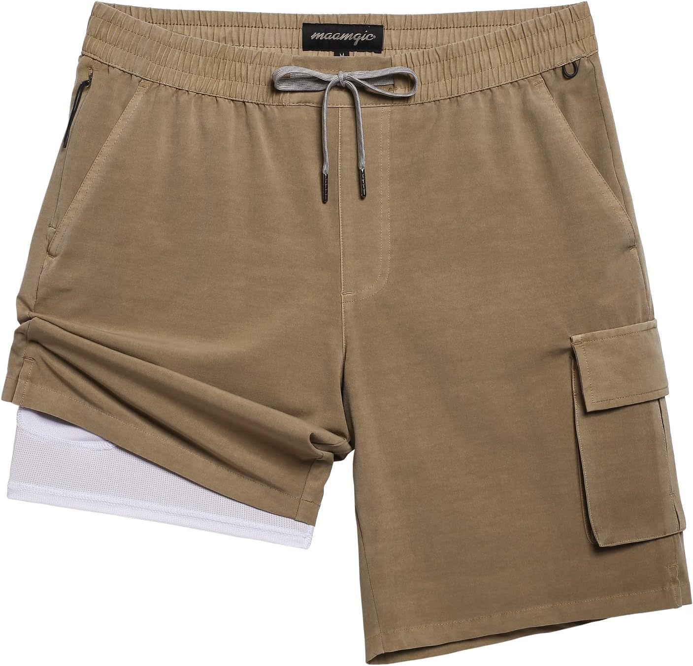 maamgic Mens Swim Trunks with Compression Liner 9 inch Quick Dry Men Bathing Suit Stretch Board Shorts