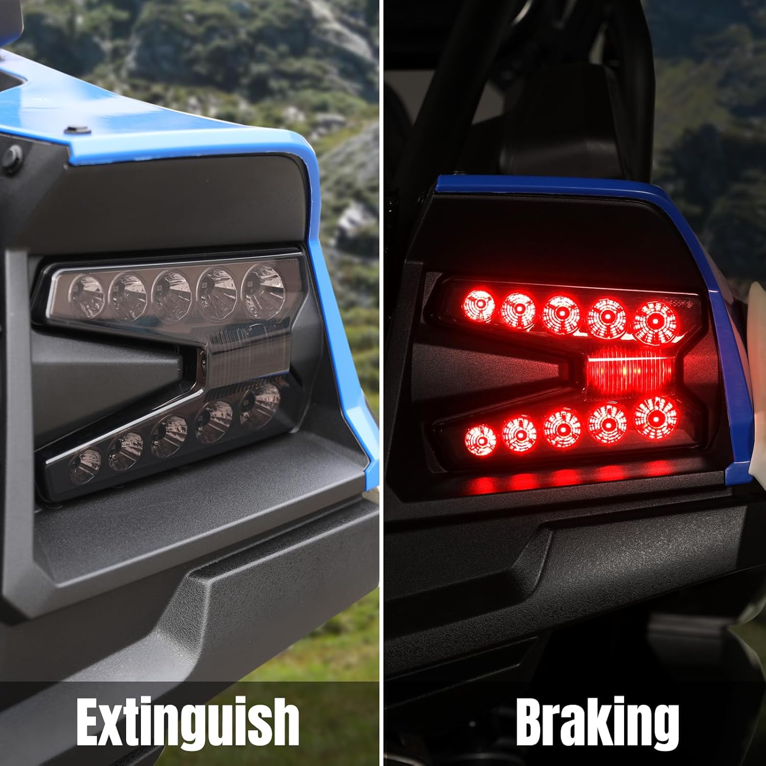 A & UTV PRO KRX 1000 LED Tail Light, Rear Brake Taillights for 2020-2024 2025 Kawasaki KRX4 / KRX 1000 Stop Lamps Kit Assembly Accessories, Replace OEM # 23024-0005, Smoked, 2PCS