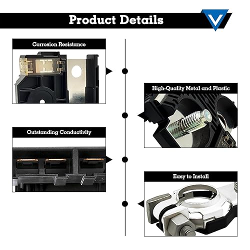 Miniatura 5 de 24380-3JA1A - Fusible de terminal de batería positivo de actualización, fusible Fuselink con terminal de batería positivo y tuercas, compatible con