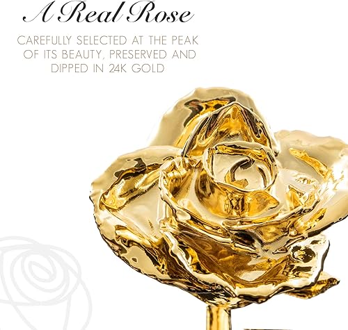 Miniatura 2 de Forever Rose Combo de dos rosas, rosas reales bañadas en oro de 24 quilates en jarrón acrílico, grabado en forma de corazón "I Love You", regalo de