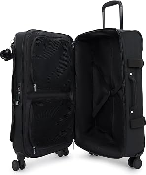 Kipling Spontaneous Softside Spinner Wheel Luggage, Black Noir, Checked-Medium 26-Inch