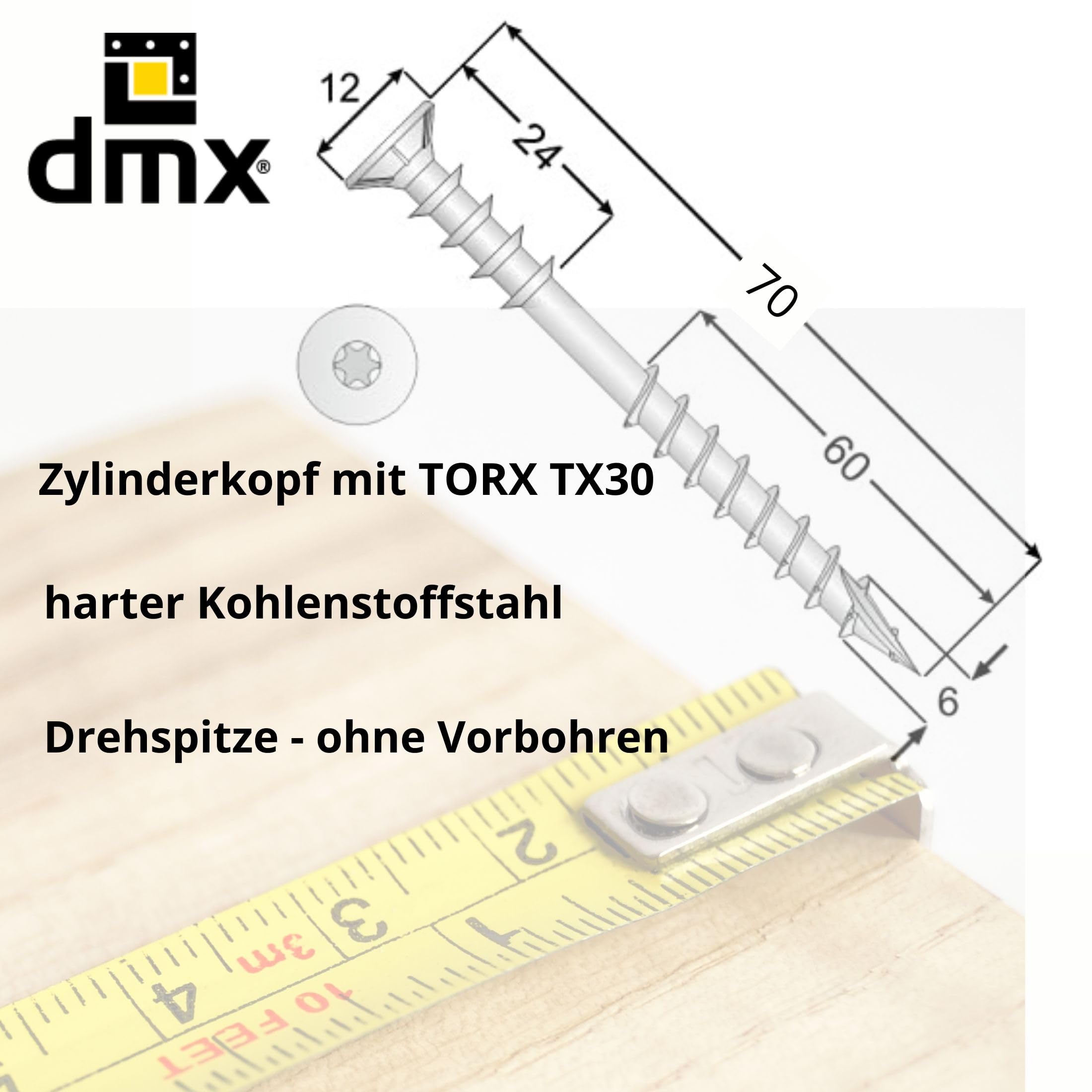 Tornillos de seguridad Torx M6-1,0 x 30 mm, 30 unidades, cabeza de
