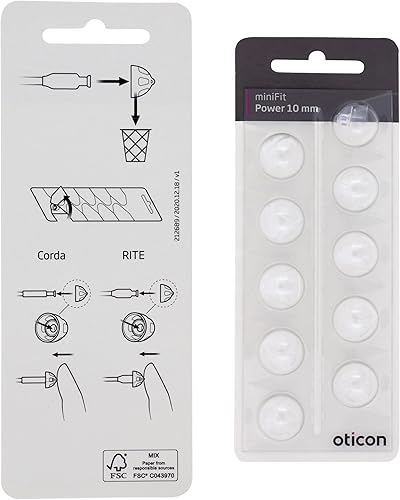 Miniatura 4 de Oticon MiniFit Power (0.394 pulgadas - Grande) 10 domos, repuesto original del fabricante original de Dinamarca, cúpulas para audífonos Oticon