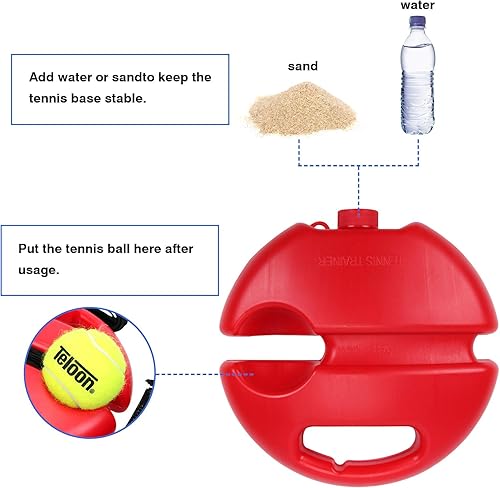 Miniatura 3 de Entrenador de tenis solo Teloon, pelota de rebote con cuerda para herramienta de entrenamiento de tenis para práctica personal para adultos o niños