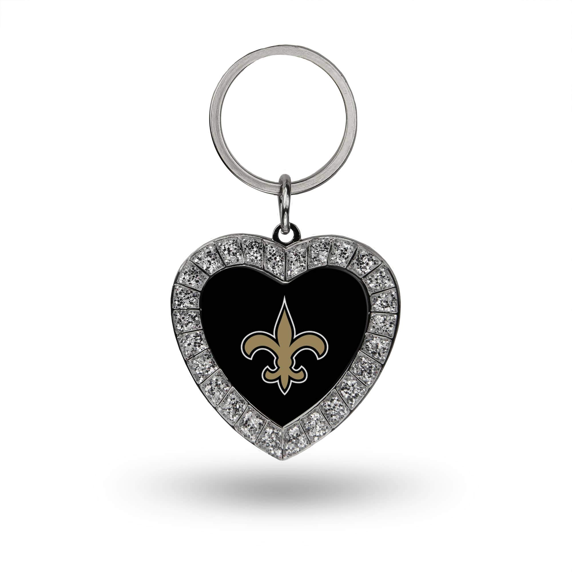 Rico Industries NFL Football Rhinestone Heart Keychain - Great Accessory