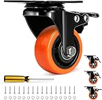 Roues QNCZ, Ensemble de 4 Roulettes Robustes de 5 Pouces, Roulettes Indusrielles Silencieuses Charge 2600lbs, Roulettes Pivotantes pour Meubles, Banc de Travail et Chariots
