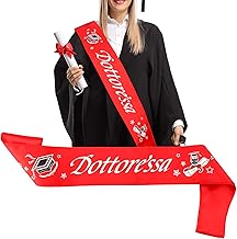 HOWAF Fascia Laurea Dottoressa Gadget Donna, Rossa Decorazioni Festa Addobbi Fusciacca Cerimonia Bomboniere