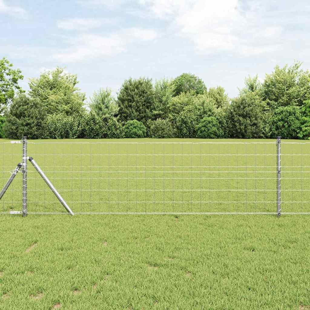 Srebrne ogrodzenie euro, 1,4 x 10 m, cynkowane ogniowo, wytrzymałe metalowe ogrodzenie do ogrodu, na taras, odporne na warunki atmosferyczne, trwałe, łatwe w pielęgnacji, ochrona przed wzrokiem