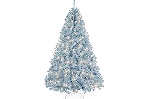 Best Choice Products 6ft Pre-Lit Ice Blue Christmas Tree