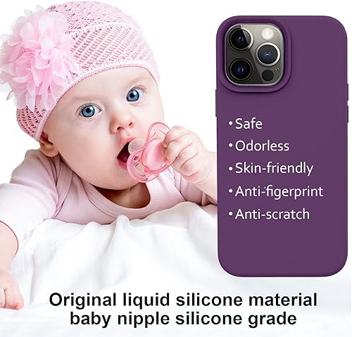 Miniatura 5 de Vooii Funda compatible con iPhone 14 Pro Max, forro de microfibra antiarañazos, silicona líquida de alta calidad, ultradelgada, a prueba de golpes,