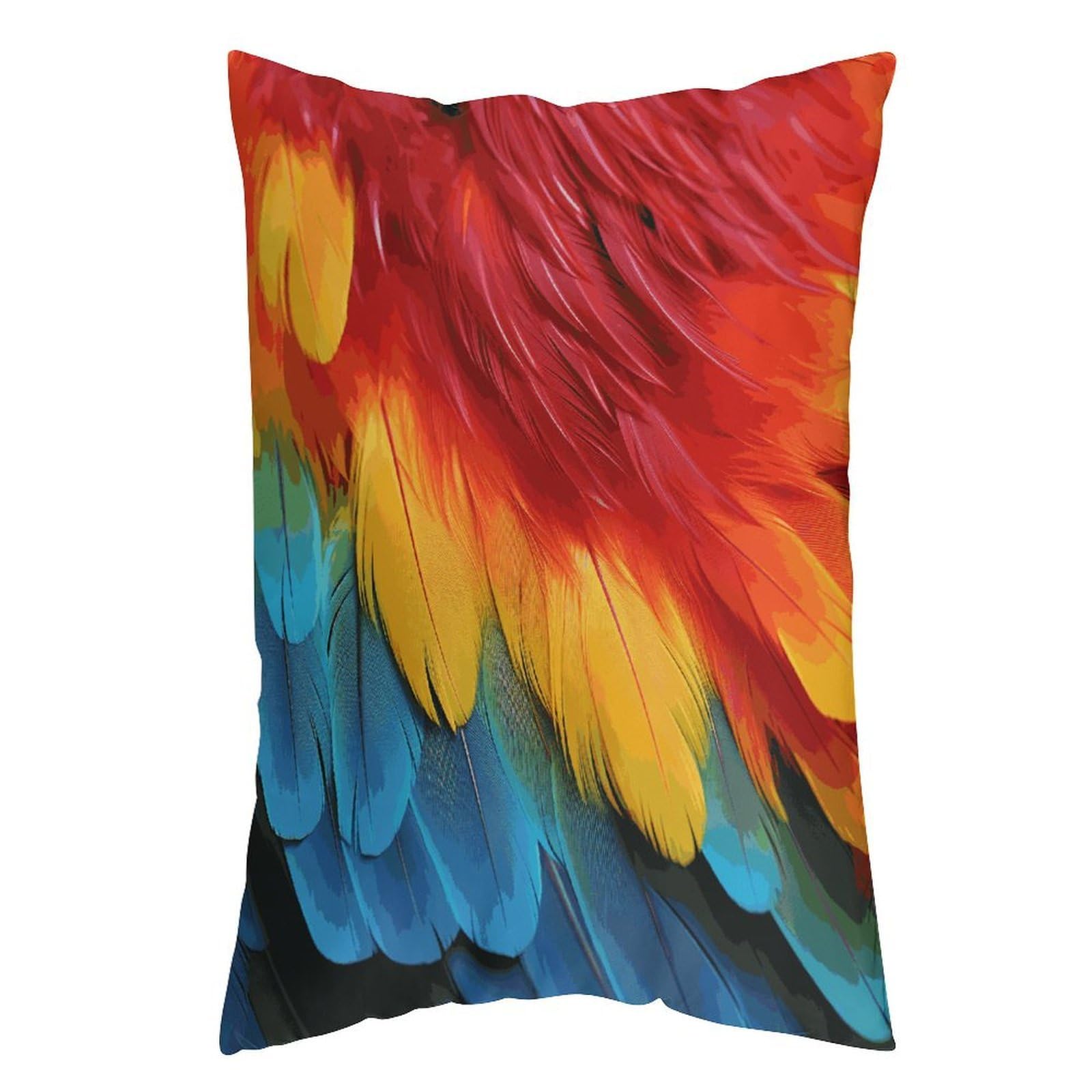 FekiLoot Fantastic Parrot Feather Throw Pillow Cover Soft Pillowcase with Hidden Zipper Lumbar Decorative Throw Pillow Covers Luxury Cozy Pillows Shams Rectangle Cushion Cases