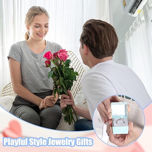 Miniatura 4 de Juego de 24 cajas de regalo, cajas de joyería de colores surtidos, pequeña caja de regalo dura para aretes de anillo, cajas de regalo de joyería con