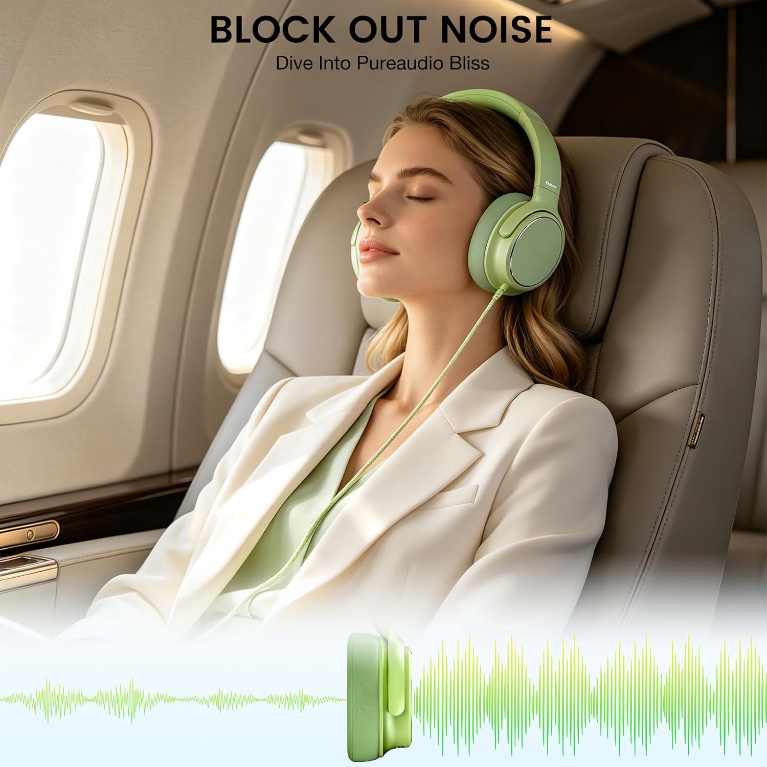 USB C Wired Over-Ear Headphones with Microphone | Volume Control, Share Port, Adjustable Headband Foldable Stereo Headset for Adult/Teens for iPhone 16, Laptop, Gaming, Travel thumbnail