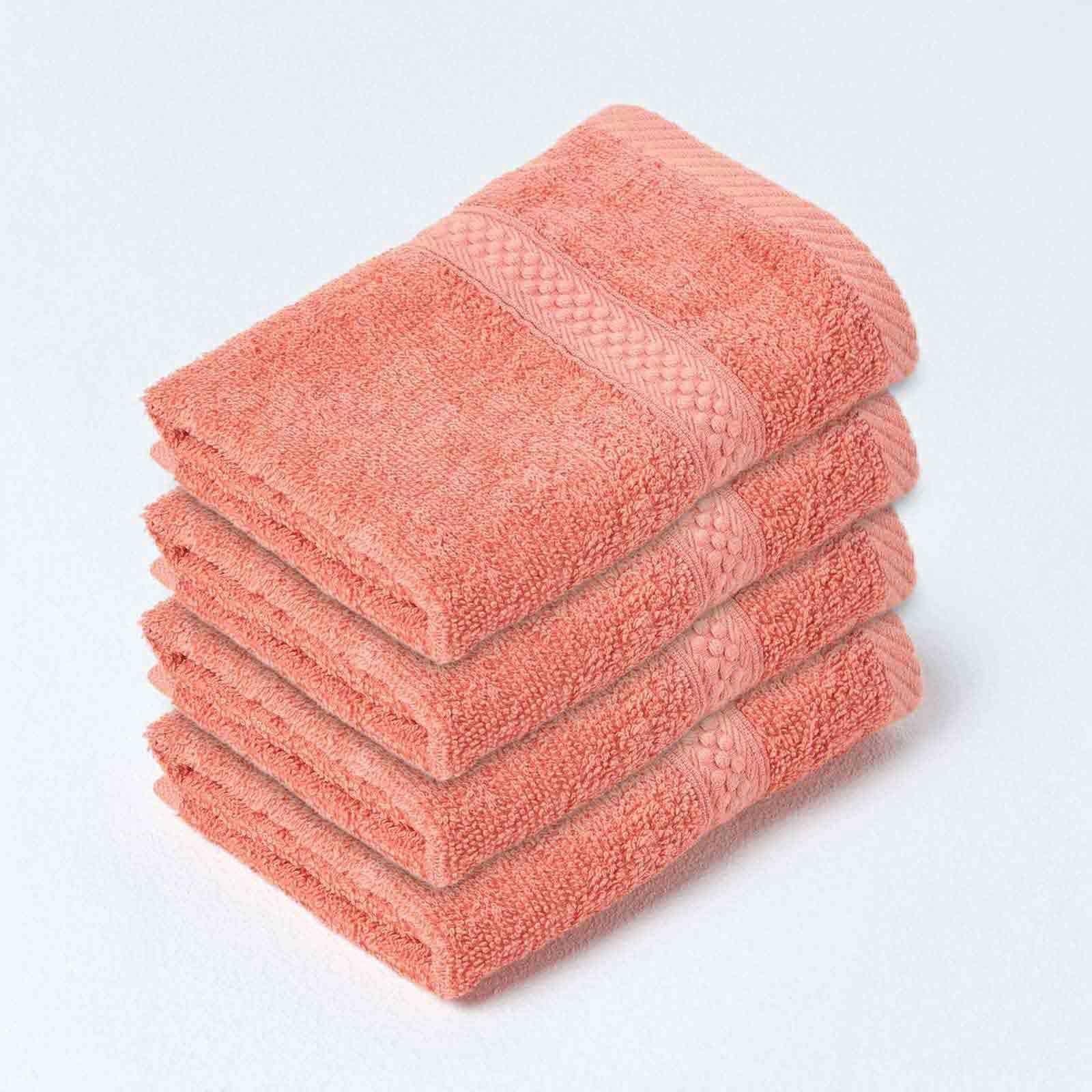 HOMESCAPES Light Blue Turkish Cotton Set of 4 Face Cloths Flannel Super Soft Thick & Absorbent 500 GSM Towel Heavy Weight for everyday Luxury — view 93