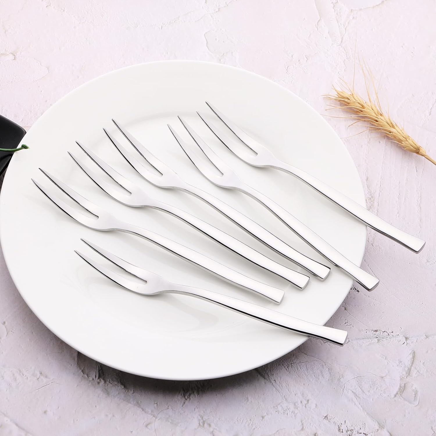Tasting Cocktail Forks, 12-Piece Stainless Steel Fruit Forks, F