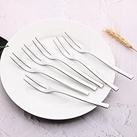 Vista 4 de Tenedores de cóctel de degustación, tenedores de frutas de acero inoxidable de 12 piezas, F