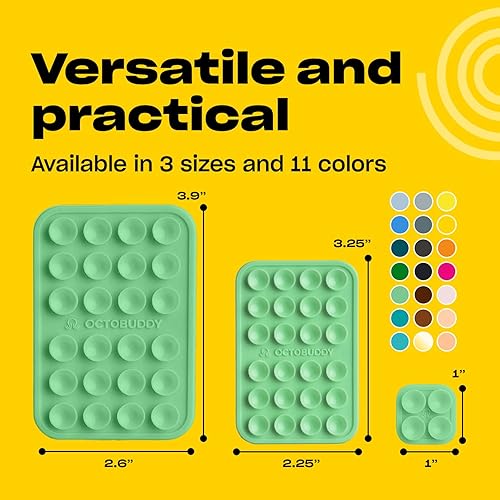 Miniatura 6 de OCTOBUDDY Classic MAX - Funda adhesiva de silicona con succión para teléfono - Manos libres, soporte de agarre fuerte para selfies y videos -