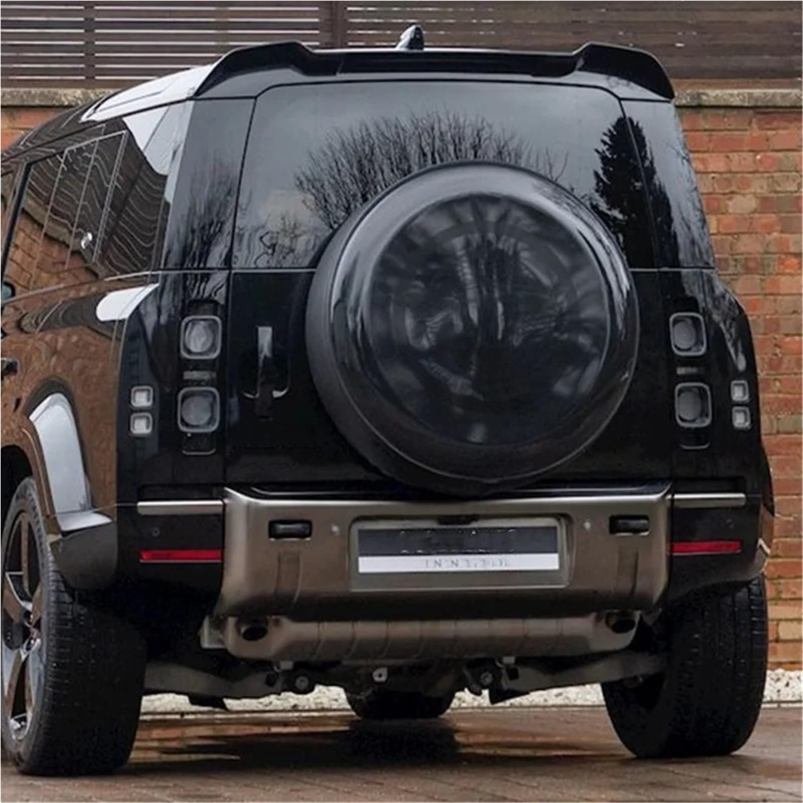 Kompatybilny z Land Rover 2020 2021 2022 2023 Defender 90 110 tylny spojler dachowy bagażnika skrzydło Boot dach warga tylna nakładka Splitter Tuning(Glossy Black)