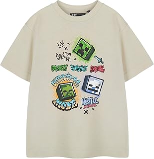 Minecraft T Shirt Boys Creeper Inside Black OR Grey Short Sleeve Gamer Top
