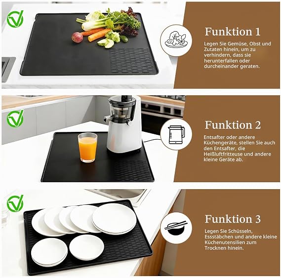 Coffee Machine Silicone Mat Set 40 x 60 cm for Espresso Machine