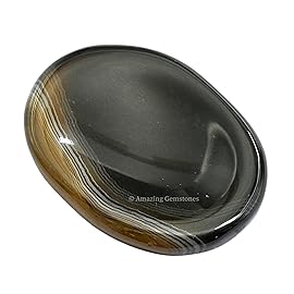 Amazing Gemstone Black Onyx Worry Stone Crystals and Healing Stones - Worry Stones for Stress Relief Gifts - Piedra Crystal Fidget for Meditation - Unique Stocking Stuffers and Birthday Gifts