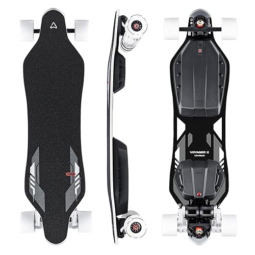MEEPO Electric Longboard Skateboard with Remote for Adults, 34 MPH Top Speed, 30 Miles Long Range with 2800W*2 Gear Drive Motor, Bamboo & Fiberglass Deck, 330 LBS Max Load, Voyager X