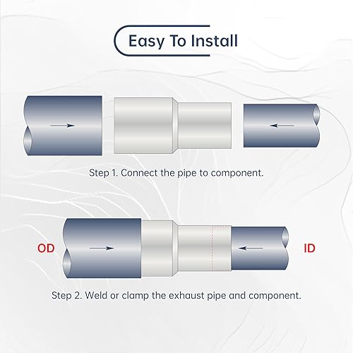 Miniatura 5 de BATONECO Tubo de escape OD de 3 pulgadas a diámetro exterior de 4 pulgadas a tubo de componente, reductor de adaptador de tubo de 3 pulgadas de