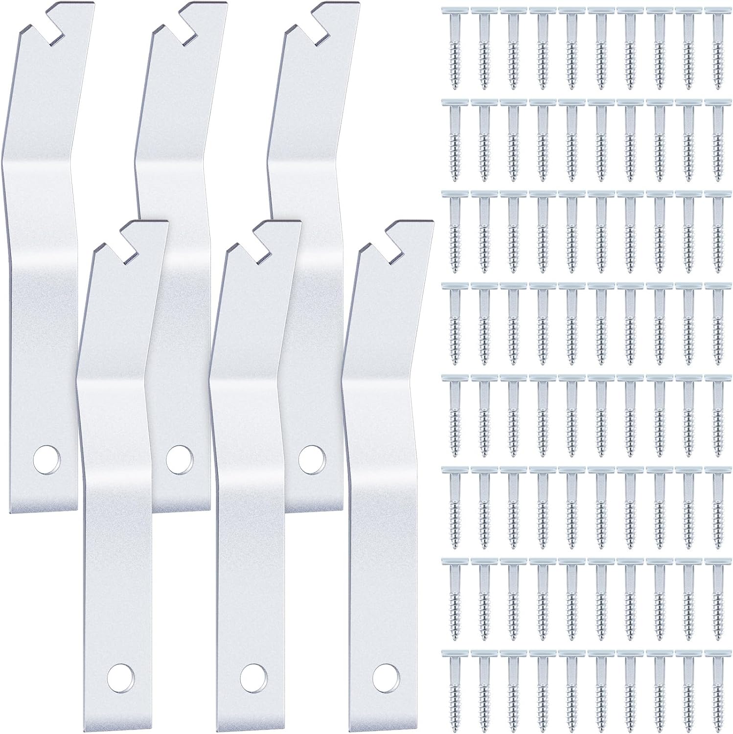 206 Pcs Security Picture Hangers Set, 200 T Head Screws and 6 Hardened Wrenches, Anti Theft Frame Locking Hardware for Hotel Museum Gallery