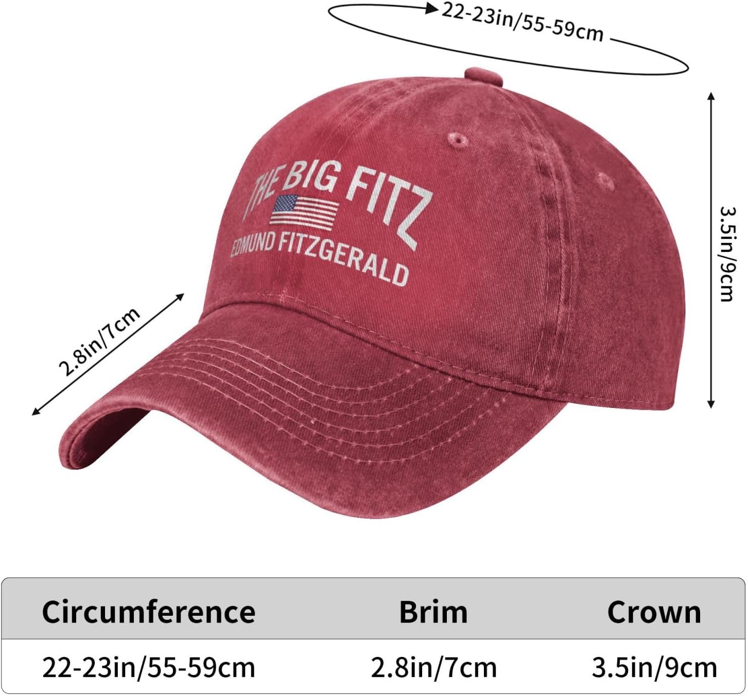 The Big Fitz Edmund Fitzgerald Hat Adjustable Hats Casual Trucker Hats