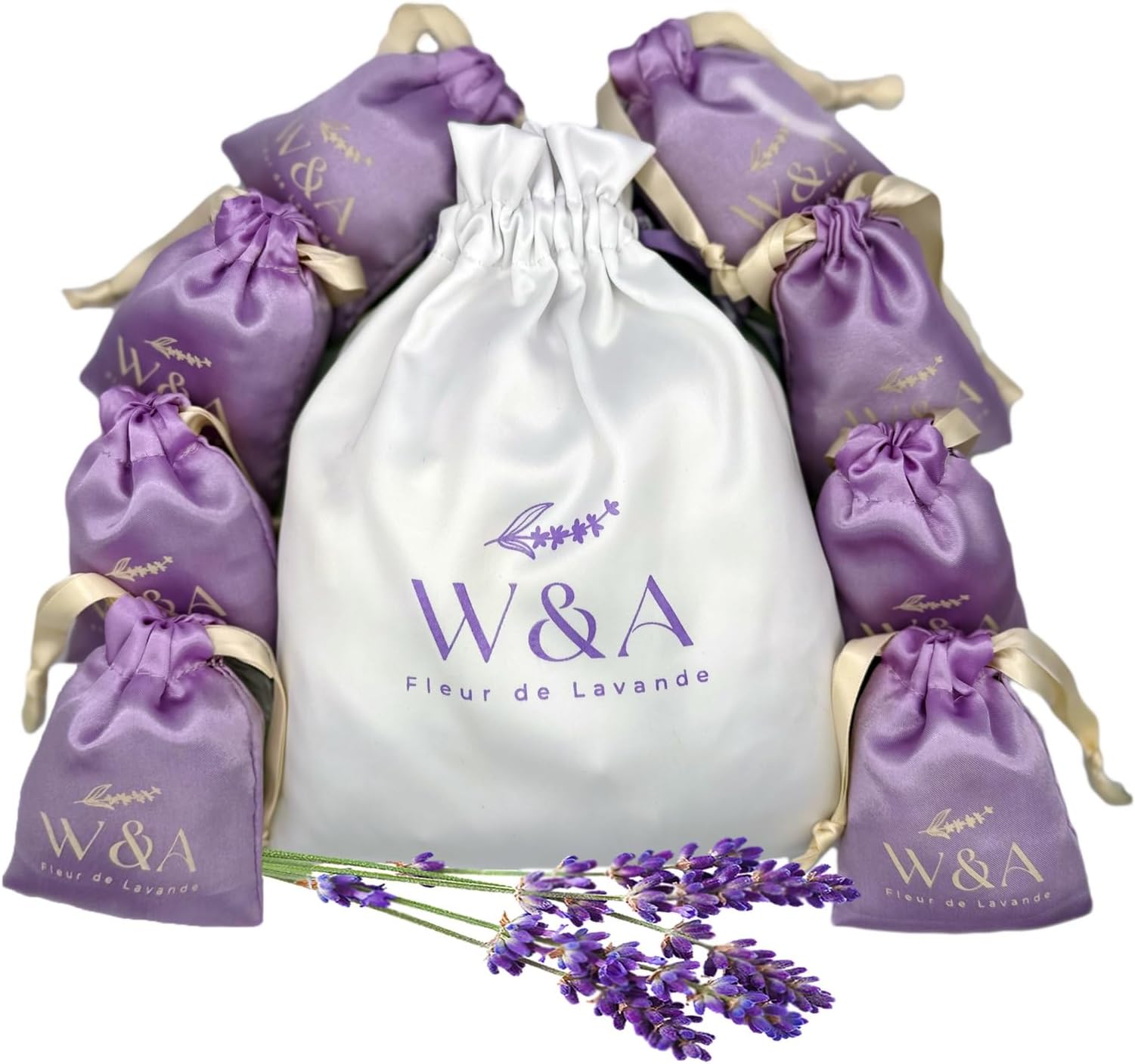 Quertee 10 sachets de lavande sachets parfumés avec des fleurs de