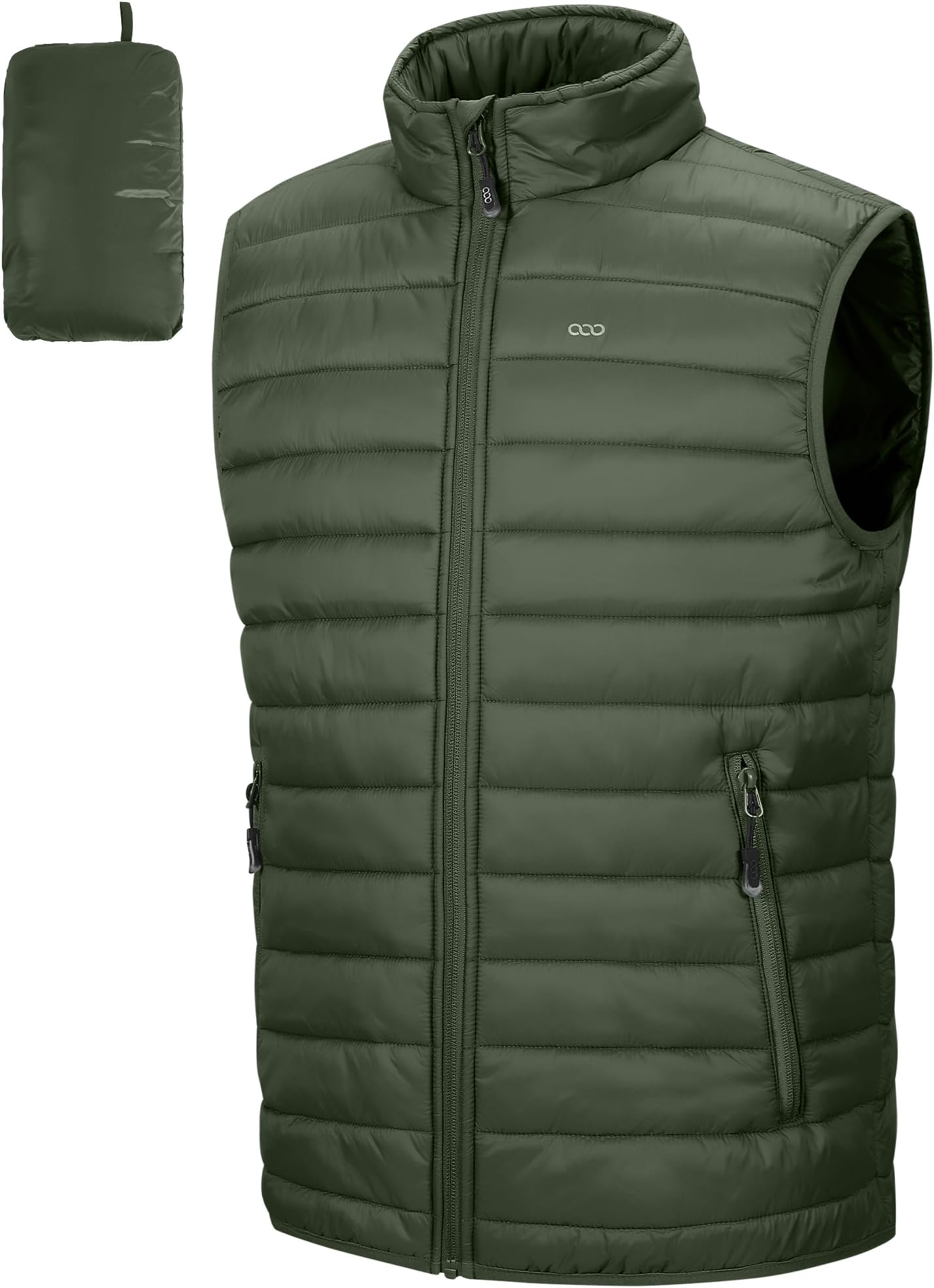 Men's Lightweight Gilet, Packable Quilted Puffer Padded Vest Outerwear, Body Warmer Windproof Sleeveless Jacket for Golf Running Hiking Horse Riding