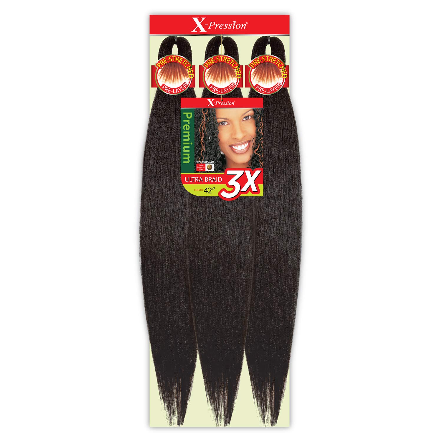 MULTI PACK DEALS! Outre Braids X-Pression Kanekaion 3X Pre Stretched Braid 42" (5-PACK, 425)