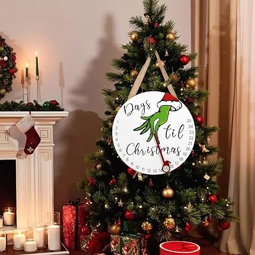 Miniatura 3 de DAZONGE Letrero de bienvenida para decoraciones navideñas, calendario de Adviento de cuenta regresiva de Navidad 2023 para todas las edades, corona