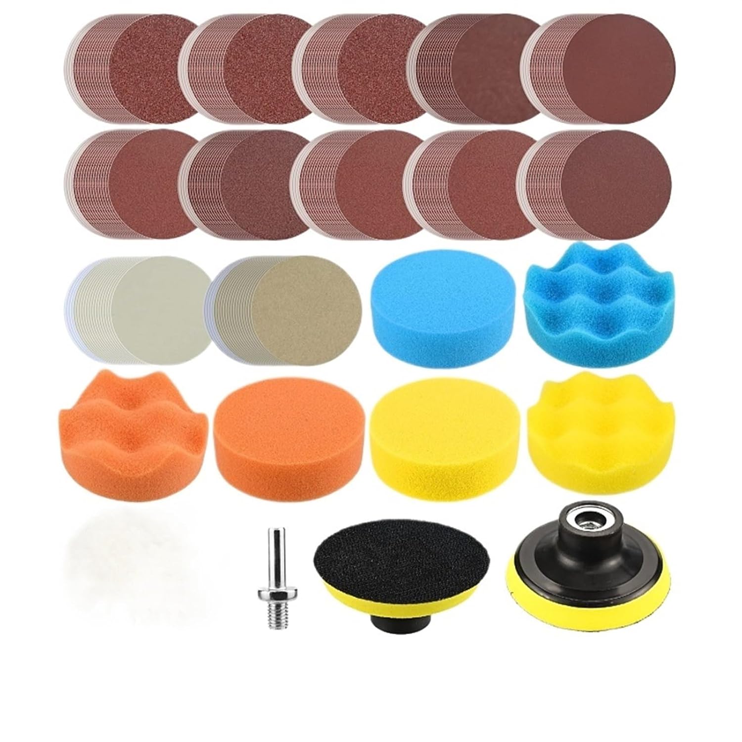 136Pcs/Set Polishing Pads Sandpaper 3 Inch Sponge Buff Pads Sanding Disc