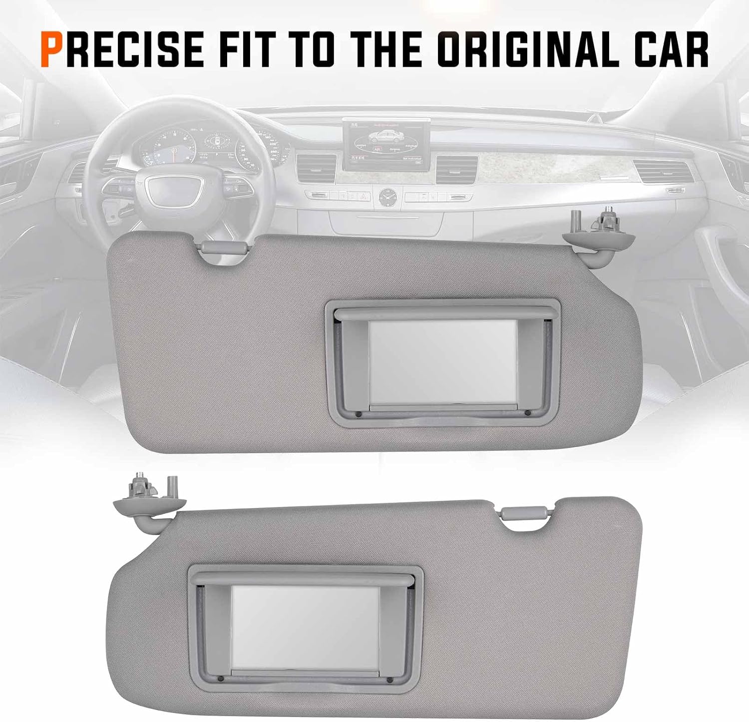 YOUXMOTO Sun Visor for Honda CRV 2017 2018 2019 2020 2021 2022, Grey Left Driver and Right Passenger Side, Replaces# 83280TLAA12ZB 83230TLAA12ZB, with Mirror, 1 Pair