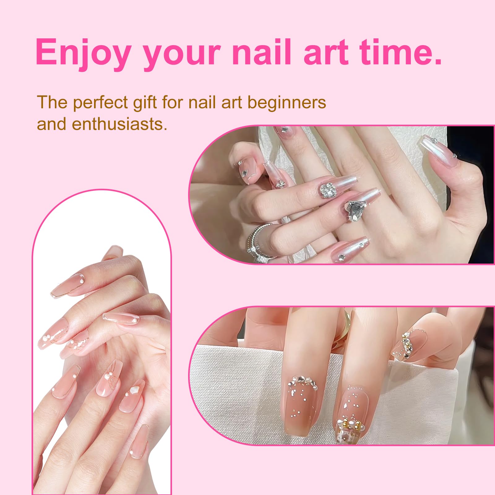 Set 3 Pennelli per Unghie Acrilico 8/10/14, Pennello Gel UV, Pennelli Nail Art Professionali, Set Decorazione Unghie per Acrilico e Gel, Kit Principianti, Regalo Donna, Uso Salone DIY