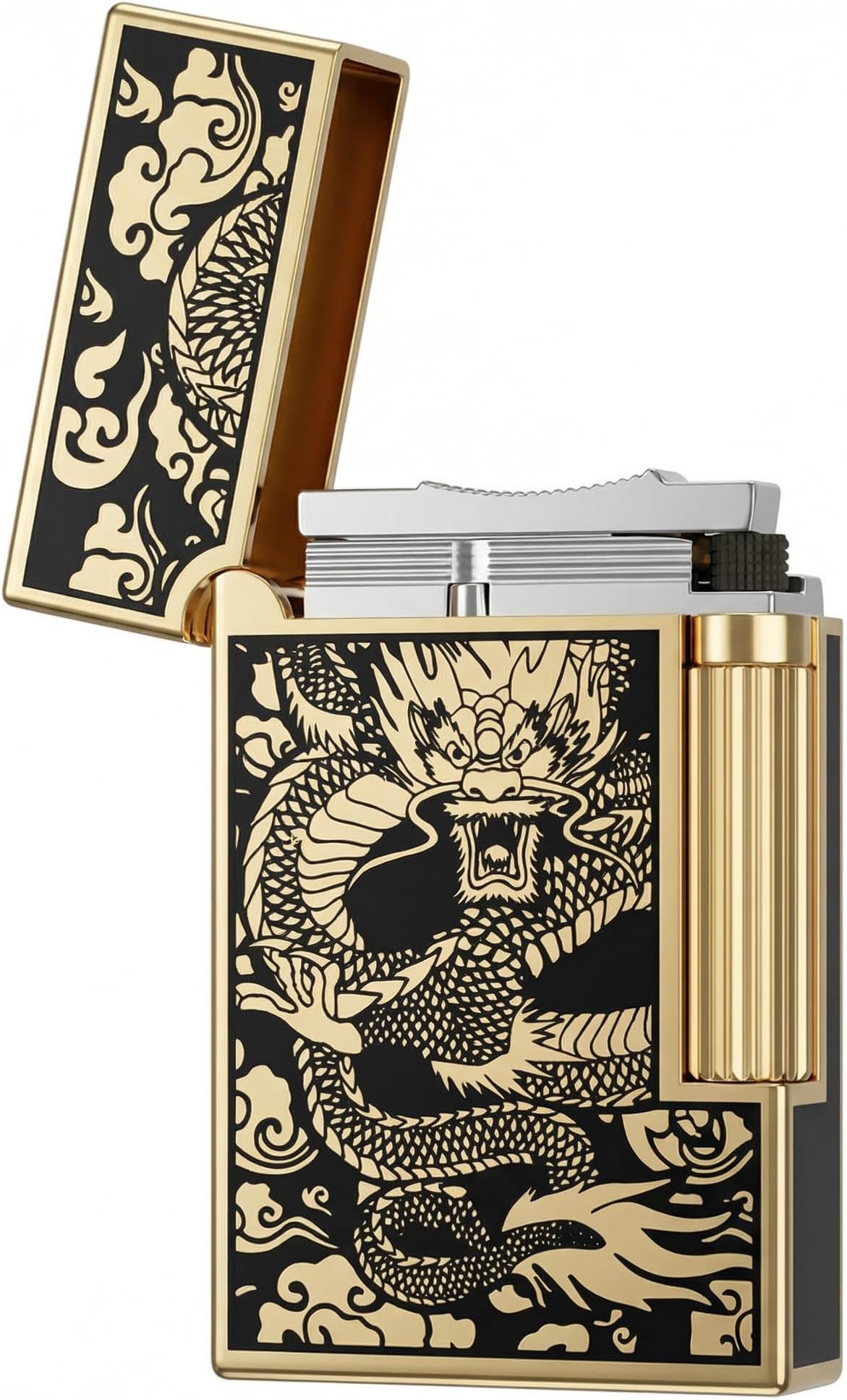 Chinese Dragon Flint Wheel Butane Refillable Soft Flame Lighter