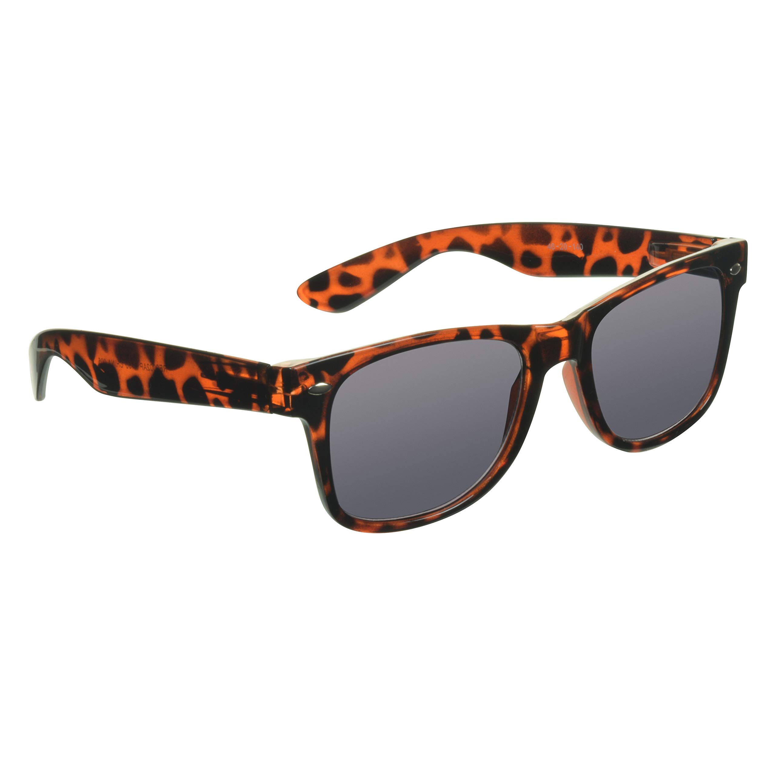 proSPORT Reading Sunglass No Line Full Lens Sun Readers +2.75 Men Women Tortoise Frame Smoke Lens