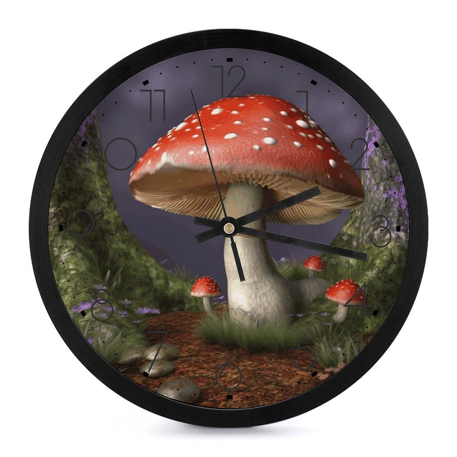 Horloge murale champignon moderne silencieuse cuisine salon chambre