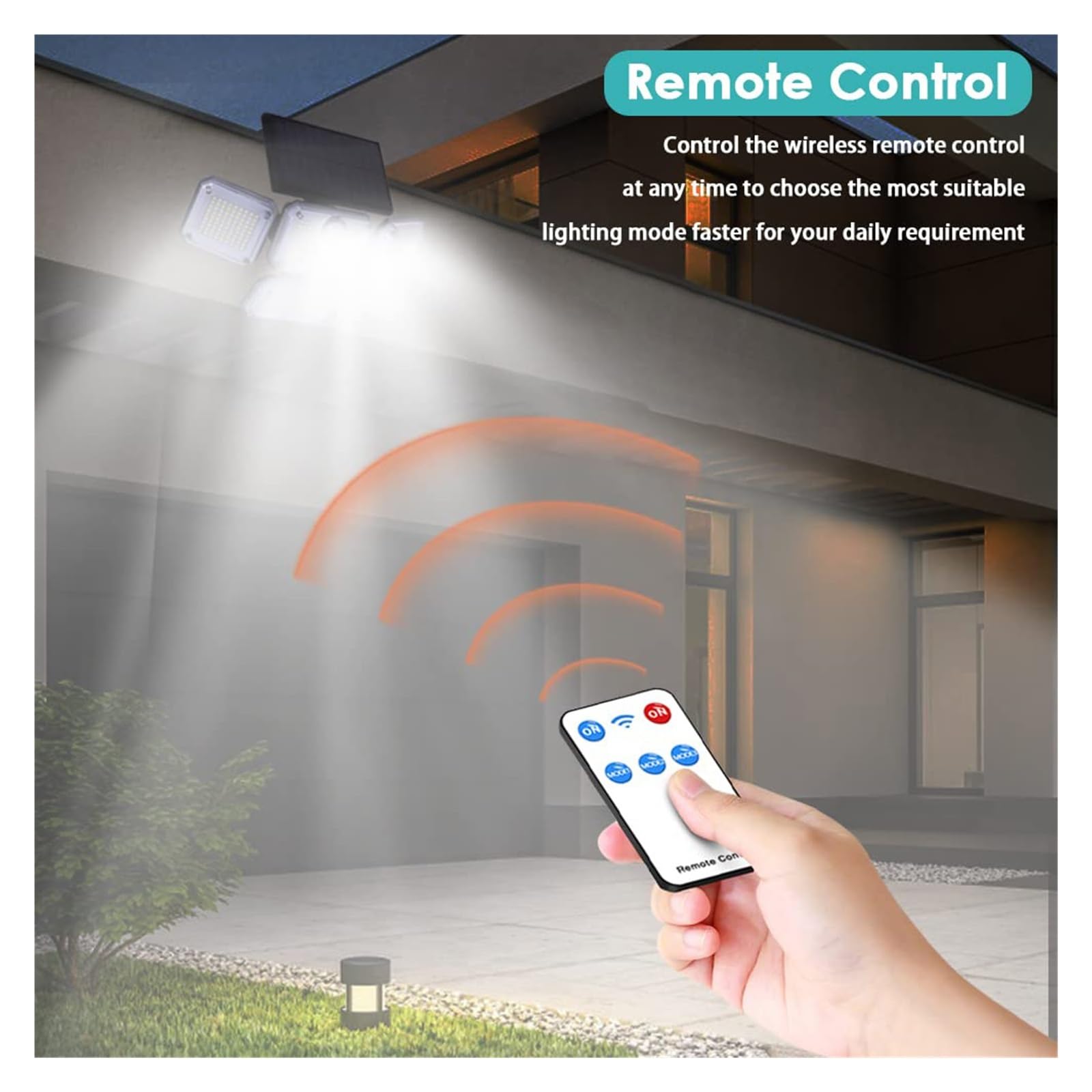 Focos solares LED 333 Luces Solares LED Sensor De Movimiento Al Aire Libre Inducción Humana Cabeza Ajustable IP65 Lámpara De Pared De Energía Solar Impermeable For El Jardín Del Hogar El ahorro de ene