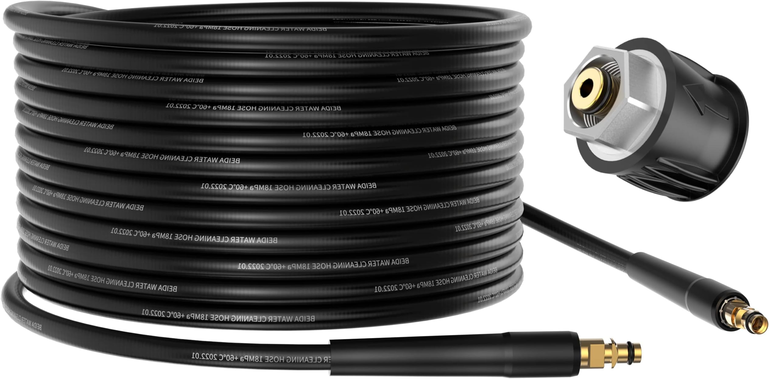 – 15M High Pressure Washer Hose Jet Wash Replacement Hose with Quick-Fitting Pipe Union A for Karcher K2 K3 K4 K5 K6 K7 Car Wash Water Gun (M22 14MM Hose Connector & Quick Adapter for Karcher)