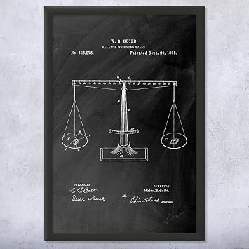 Framed Scales of Justice Print, Law Student, Lawyer Gift, Courtroom Decor, Paralegal Gift, Law School Art, Judge Gift Black Chalkboard 16x20