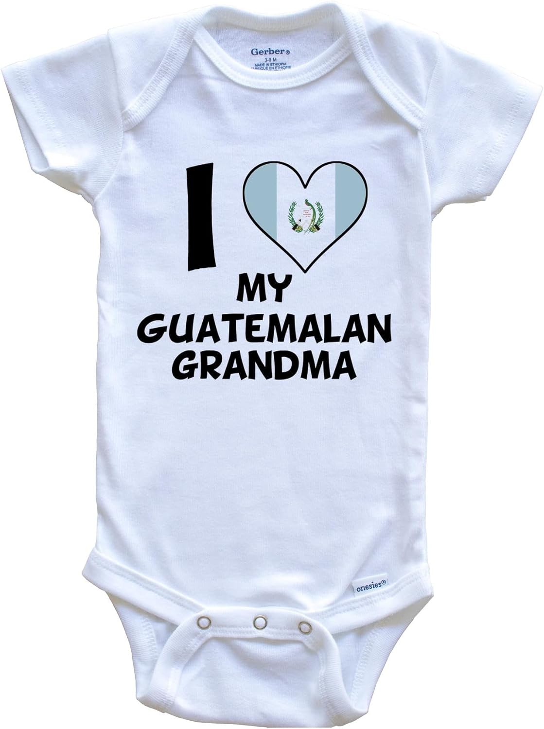 Really Awesome Shirts I Heart My Guatemalan Grandma Guatemala Flag One Piece Baby Bodysuit