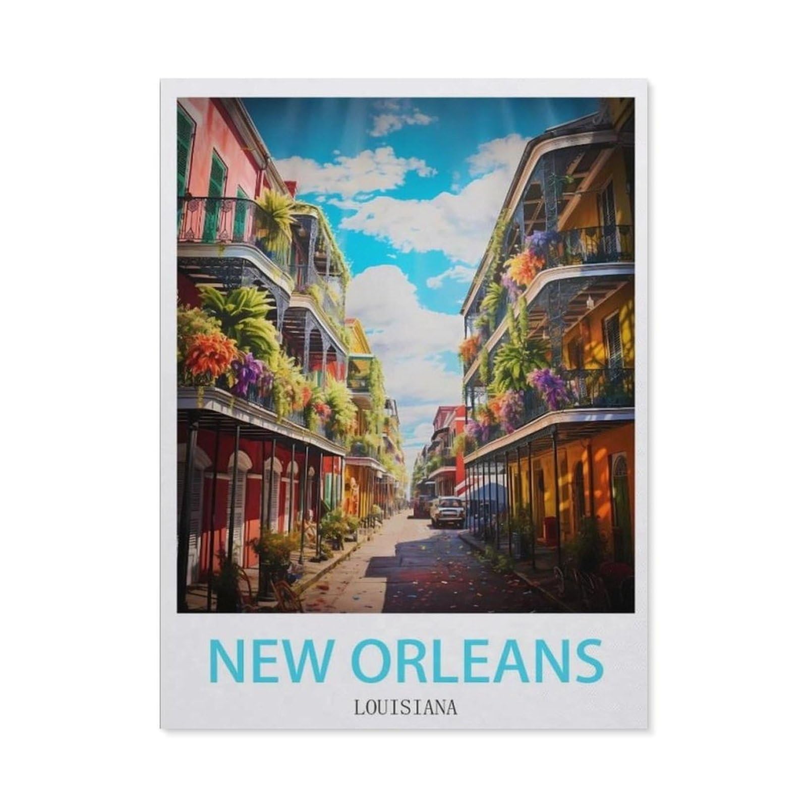 New Orleans Louisiana，Funny Tin Sign Retro Metal Sign for Home Farm Toilet Restroom Washroom Wall Decor Gift(30x40cm）12x16 inch-EC72