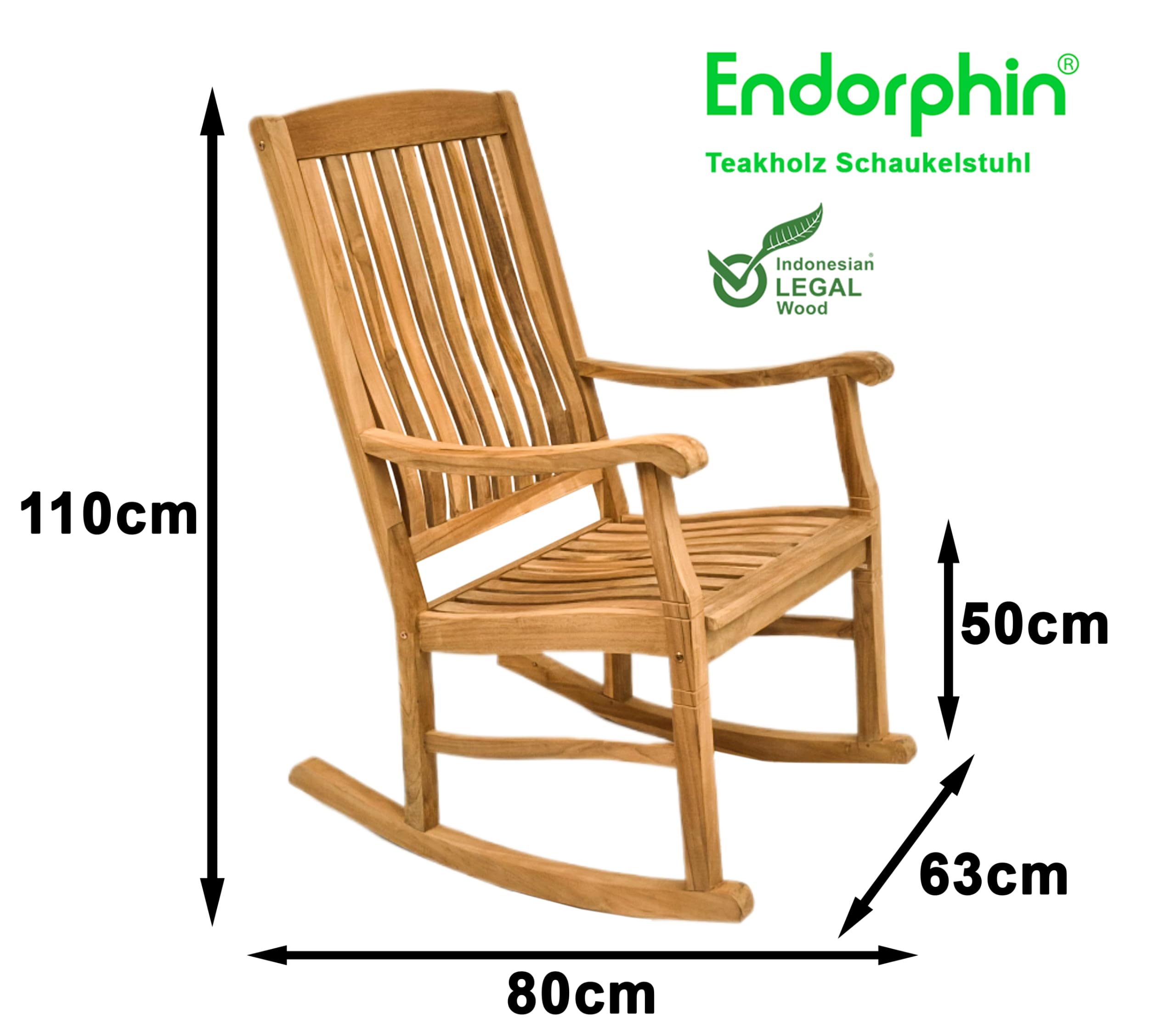 Endorphin Teakholz Schaukelstuhl – stilvolle Entspannung für drinnen & draußen