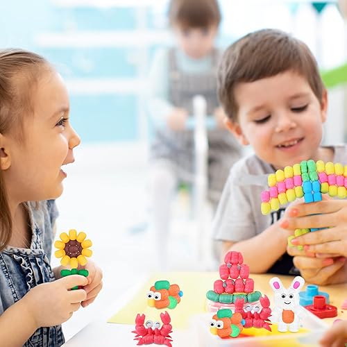 Miniatura 4 de Junkin Kit de 1000 piezas de fideos mágicos de espuma, manualidades, maíz, súper manualidades, bloques de construcción a granel, modelo, juguetes,