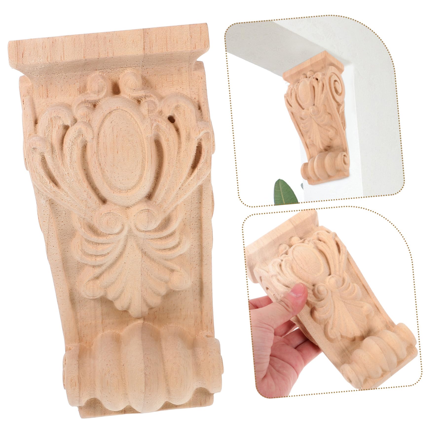 LIFKOME Ménsula Decorativa de Madera Textura Fina y Diseño Rústico Estilo Europeo para Decoración de Muebles y Espacios Interiores