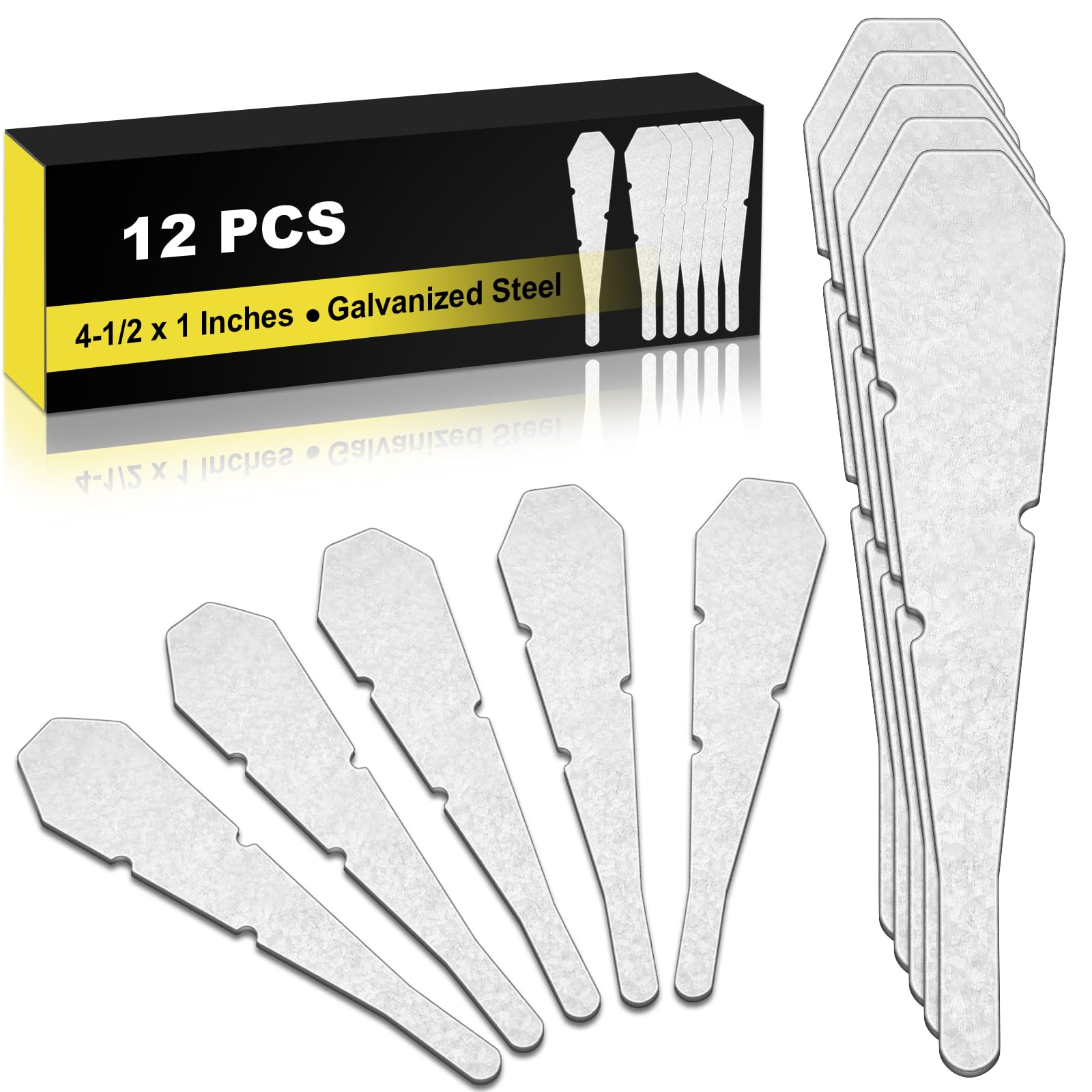 Zonon 12 Pcs Masonry Line Pins 4-1/2", 1.5mm Thick Galvanized Steel