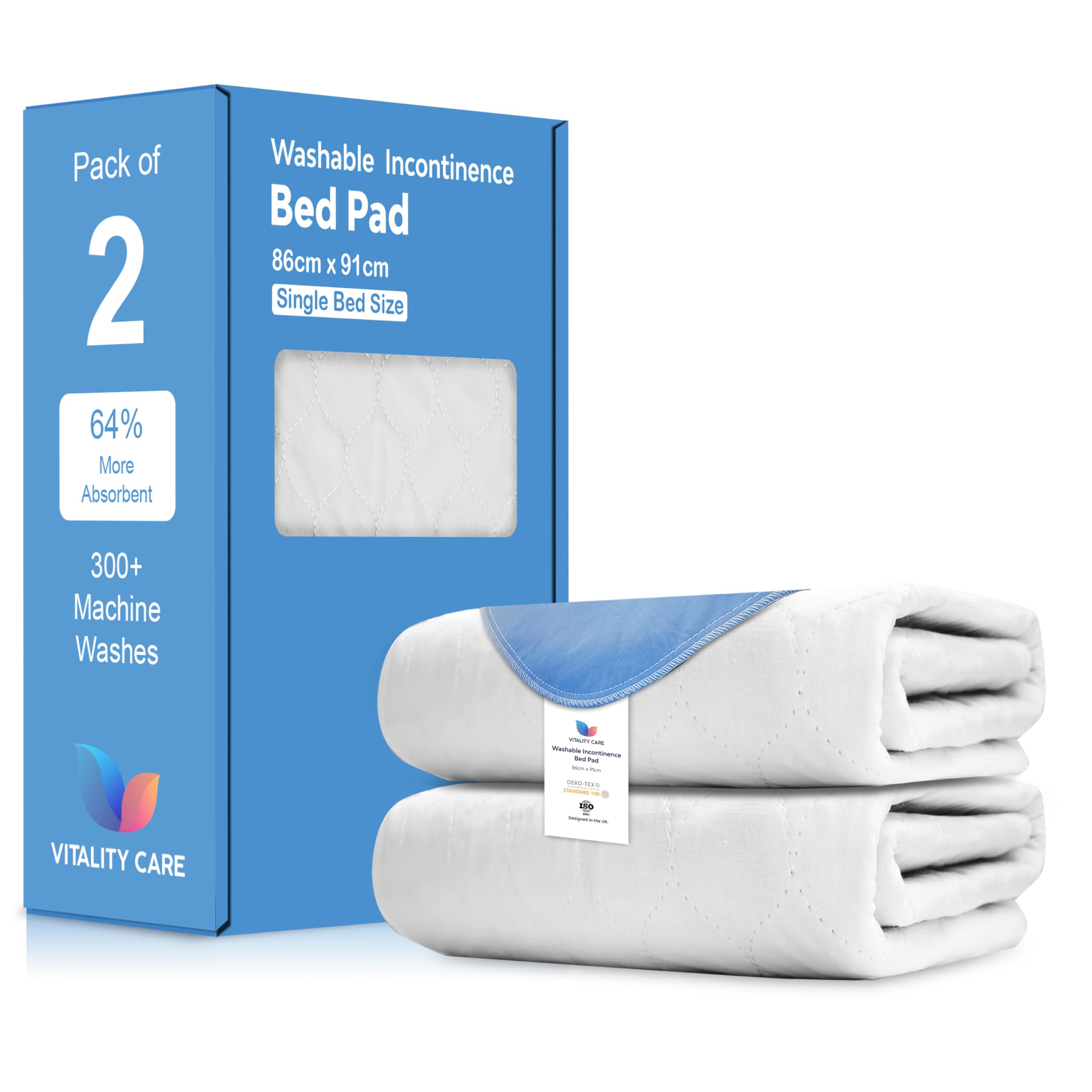 Washable Incontinence Bed Pads, Waterproof Mattress Protector, Water Absorbent Pads, Washa...