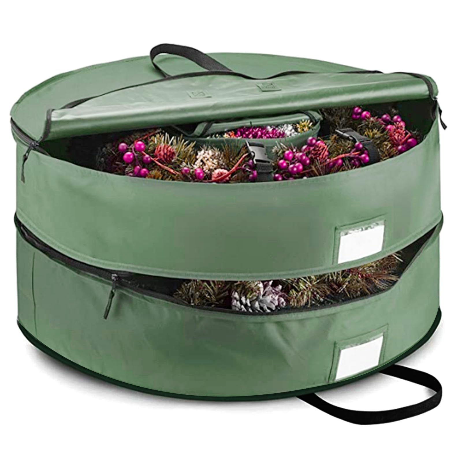 SZYDD Christmas Wreath Double Layer Storage Bag Christmas Wreath Storage Bag wear-Resistant Wreath Storage Bag Double Layer Gift Classification Bag Suitable for Toys and Sundries with Handles